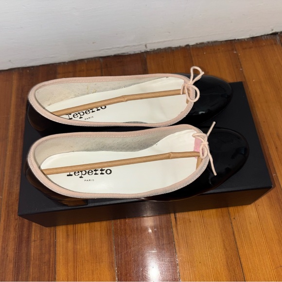 Repetto Camille ballet flats noir black with pink trim - Picture 9 of 9
